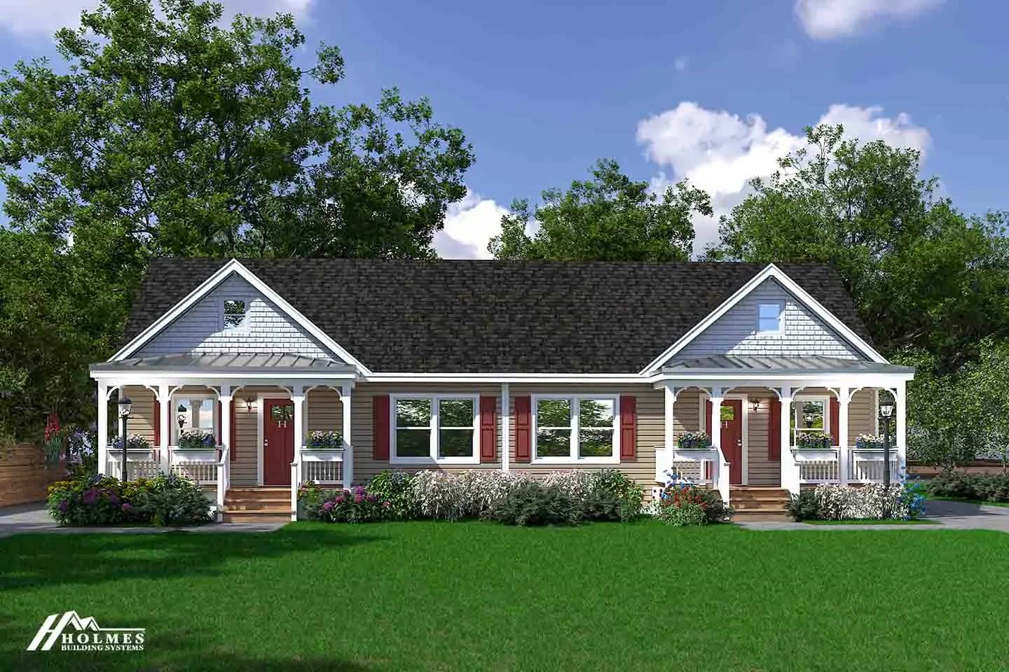 Amelia Cozy Cottage One Story Cape Duplex — Exterior
