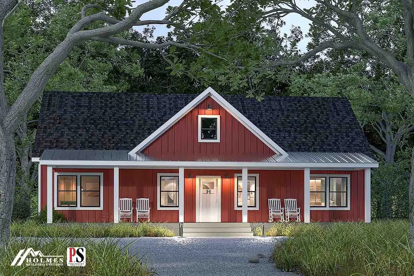 Country Farmhouse — front elevation