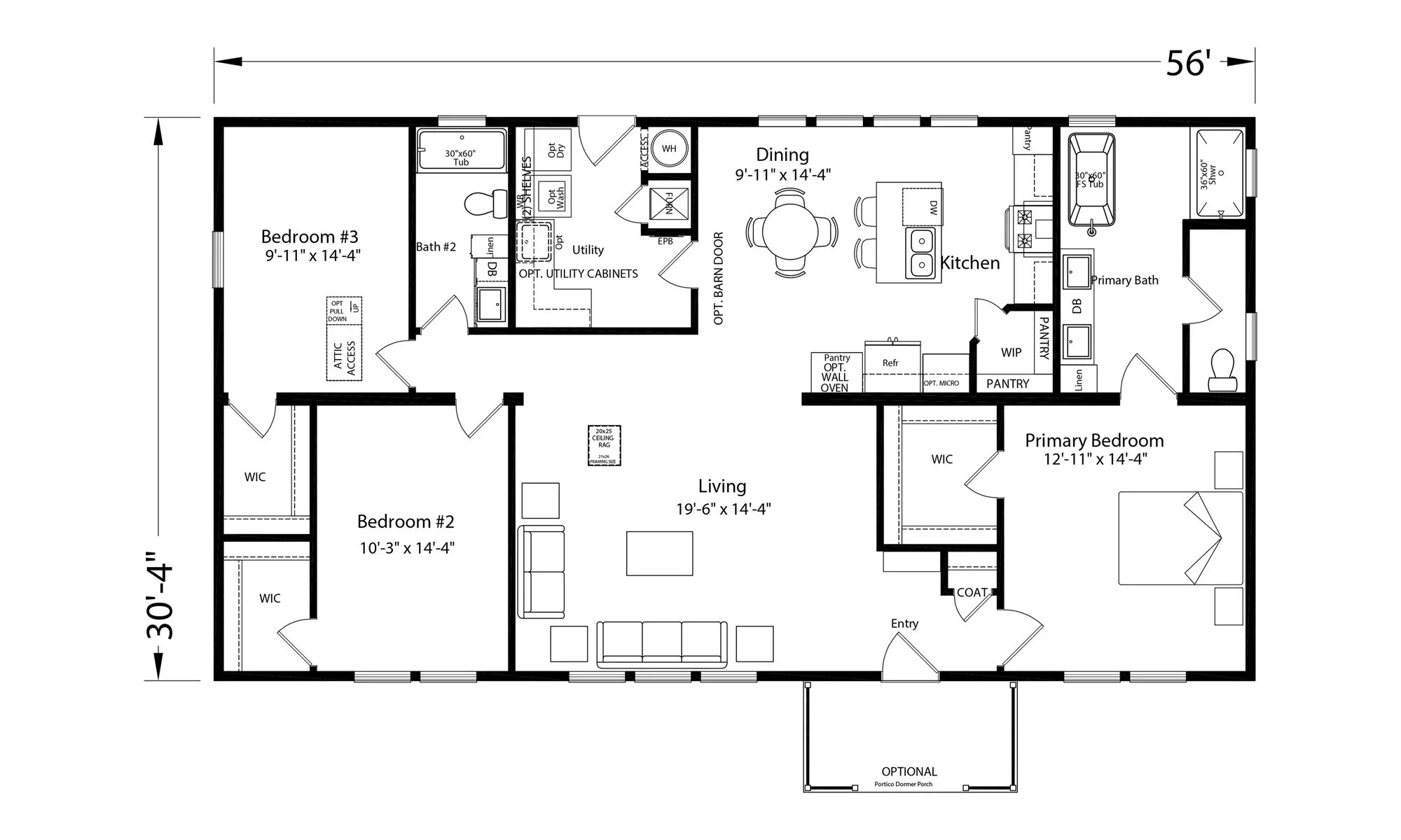 Tillery II 3256-01 — front elevation